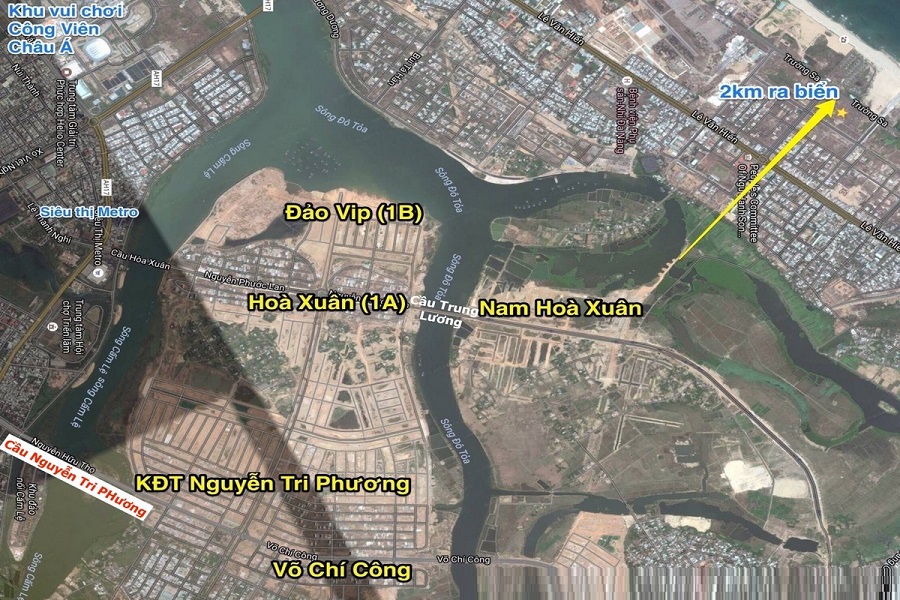 Bản đồ vệ tinh dự án khu đô thị Nam Hòa Xuân Đà Nẵng