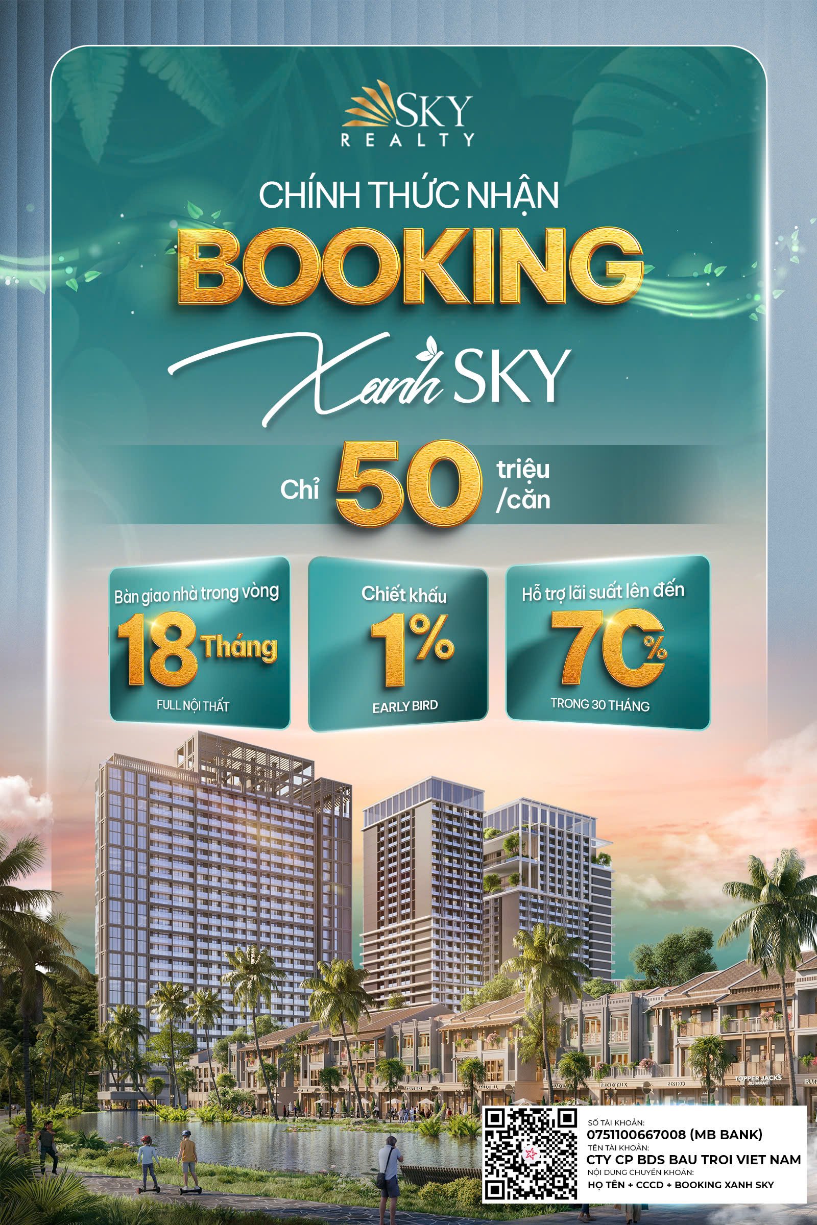 Booking ngay Xanh Sky ngay hôm nay để nhận chiết khấu hấp dẫn