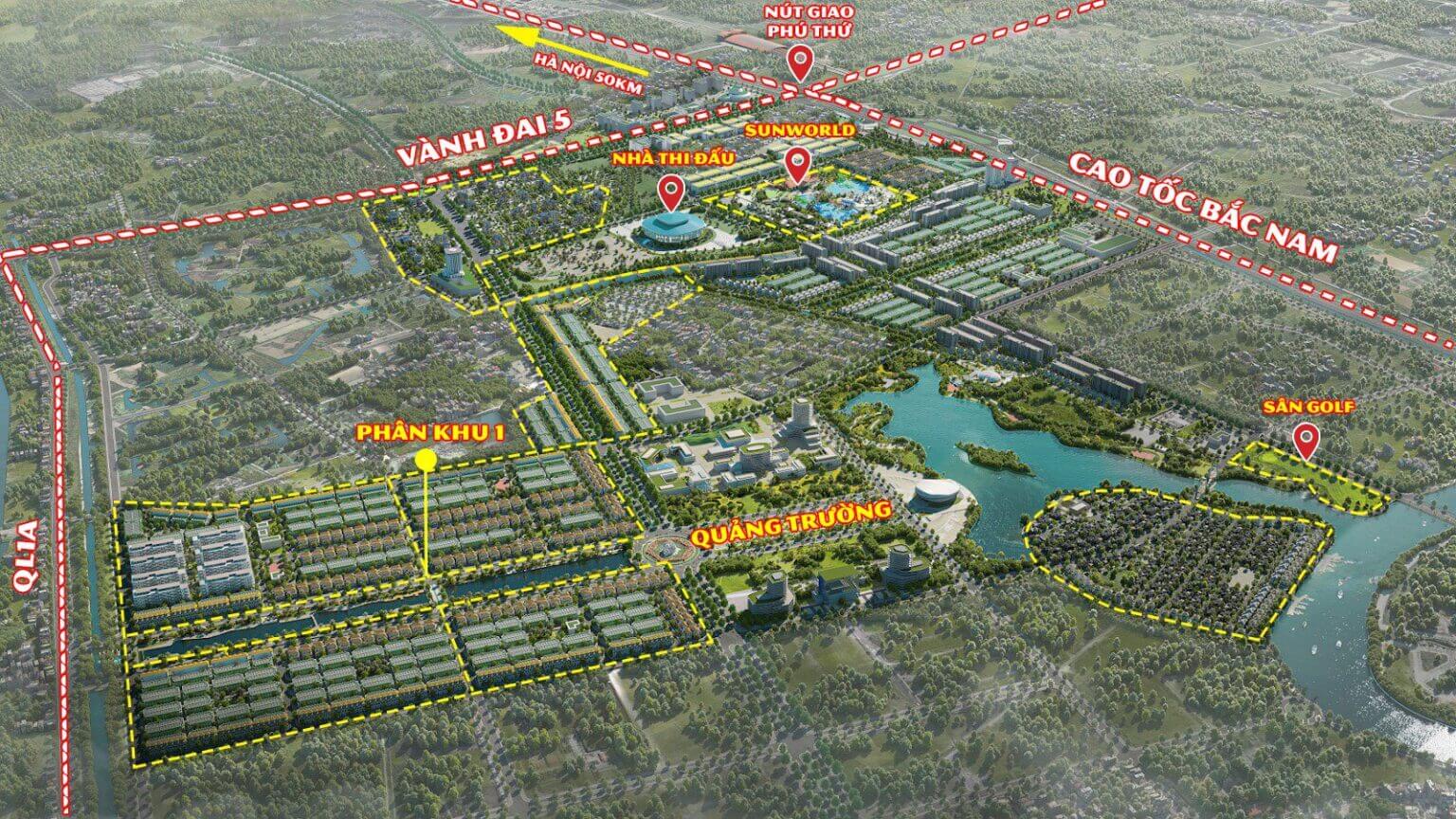 Vị trí Sun Urban City Hà Nam đắc địa 