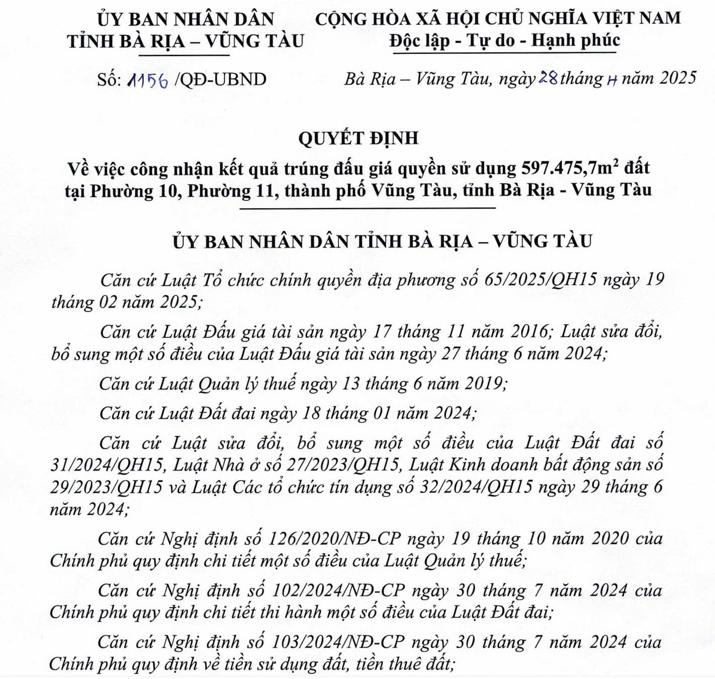 Kết quả trúng đấu giá quyền sử dụng đất Kết quả trúng đấu giá quyền sử dụng đất