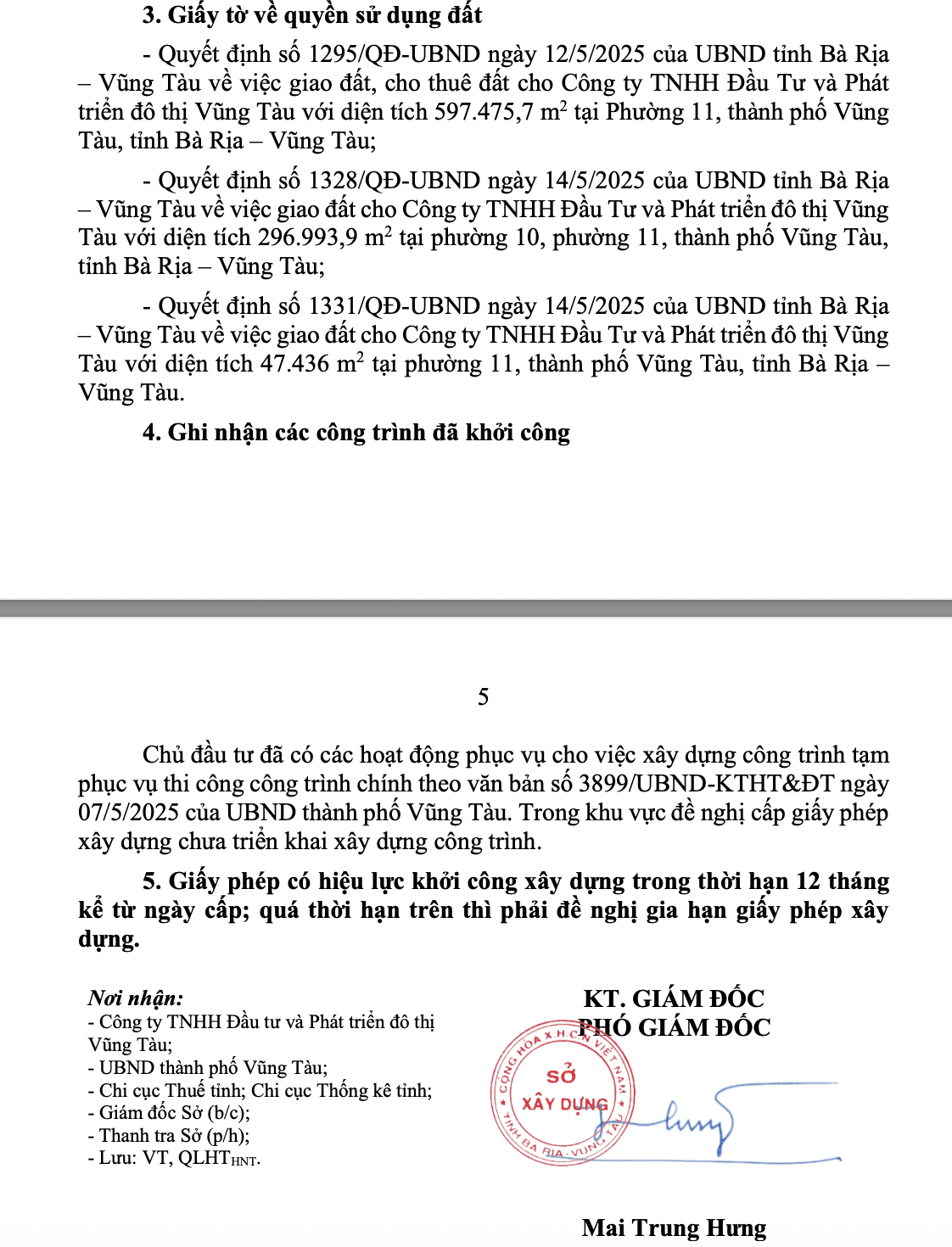 Giấy phép xây dựng Sun Vũng Tàu Giấy phép xây dựng Sun Vũng Tàu