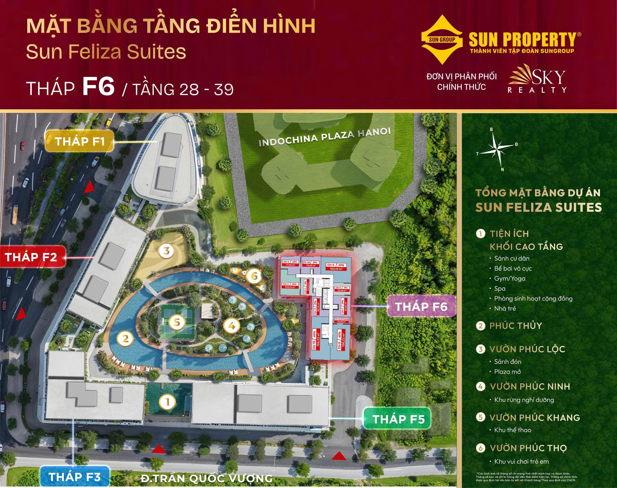 Mặt bằng tầng điển hình tòa F6 - Tháp Thọ