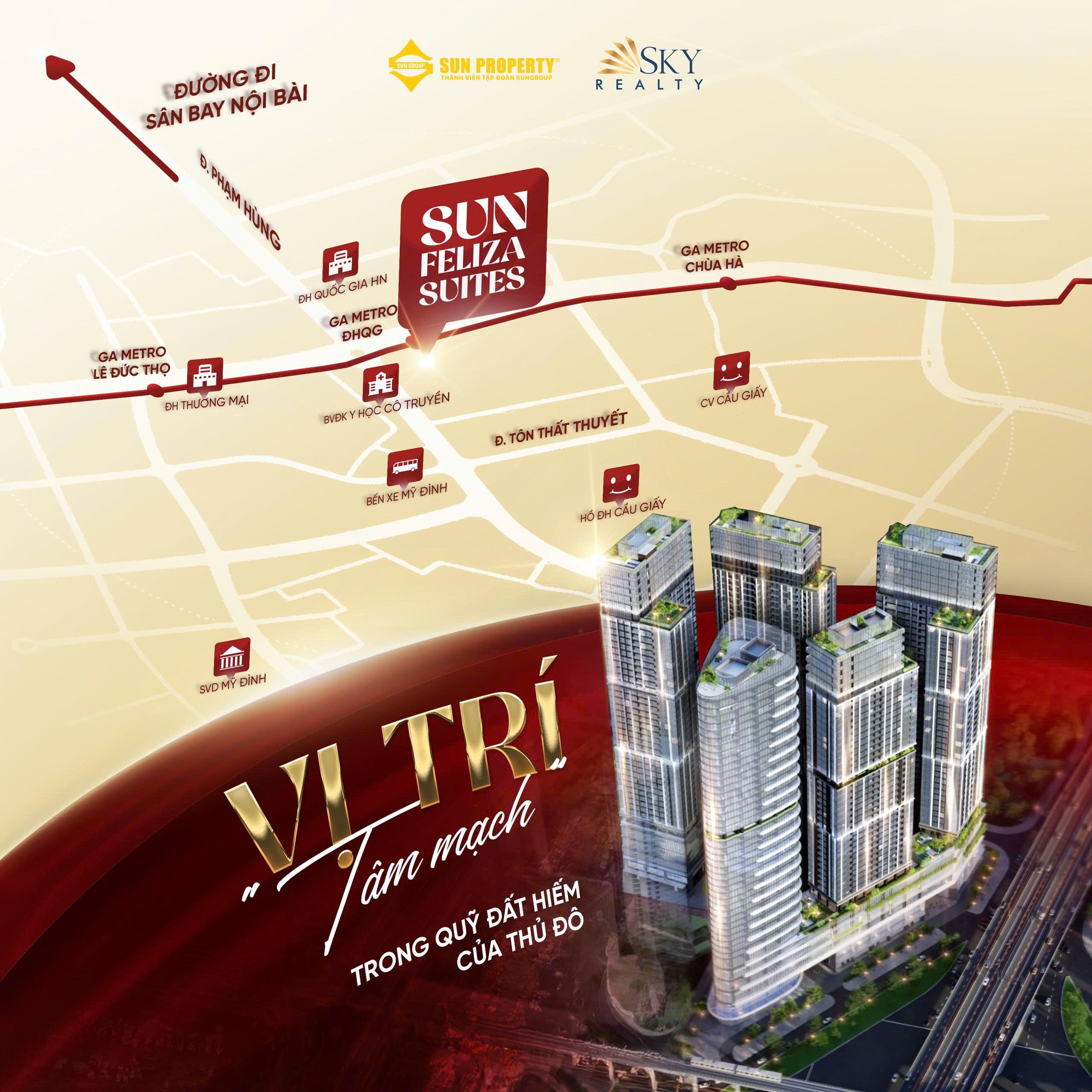 Vị trí tâm mạch của Sun Feliza Suites Vị trí tâm mạch của Sun Feliza Suites