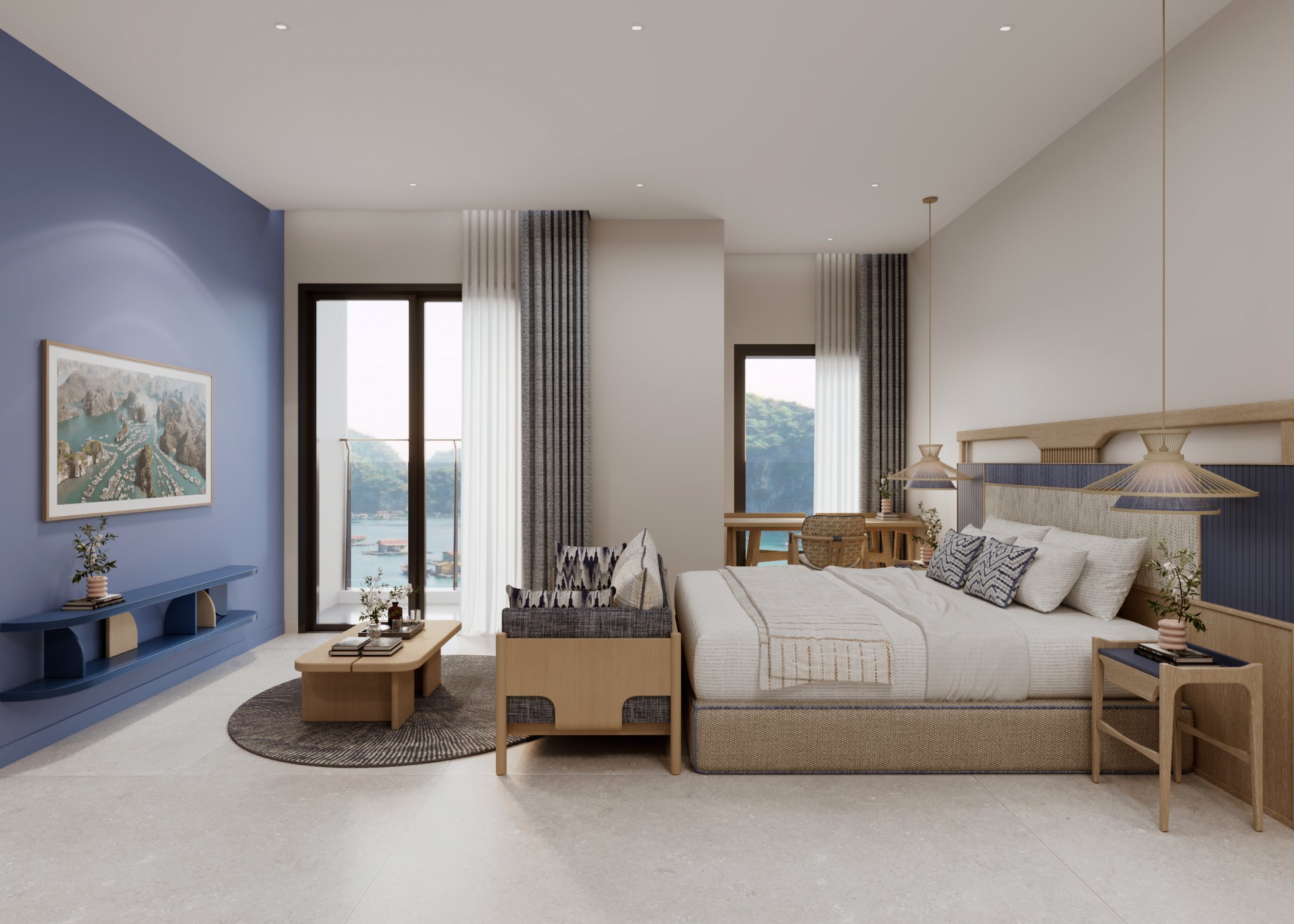 Nội thất phòng ngủ CĐT bàn giao (dự kiến) cho căn hộ 1PN+ tại Sun Centro Town Nội thất phòng ngủ CĐT bàn giao (dự kiến) cho căn hộ 1PN+ tại Sun Centro Town