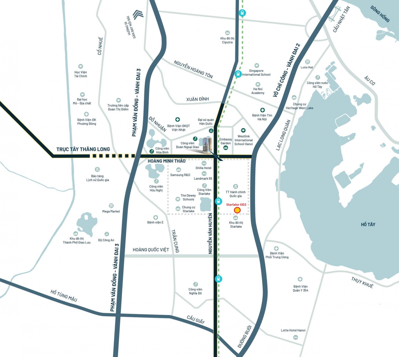 Vị trí chiến lược dự án Starlake Tây Hồ Tây Vị trí chiến lược dự án Starlake Tây Hồ Tây