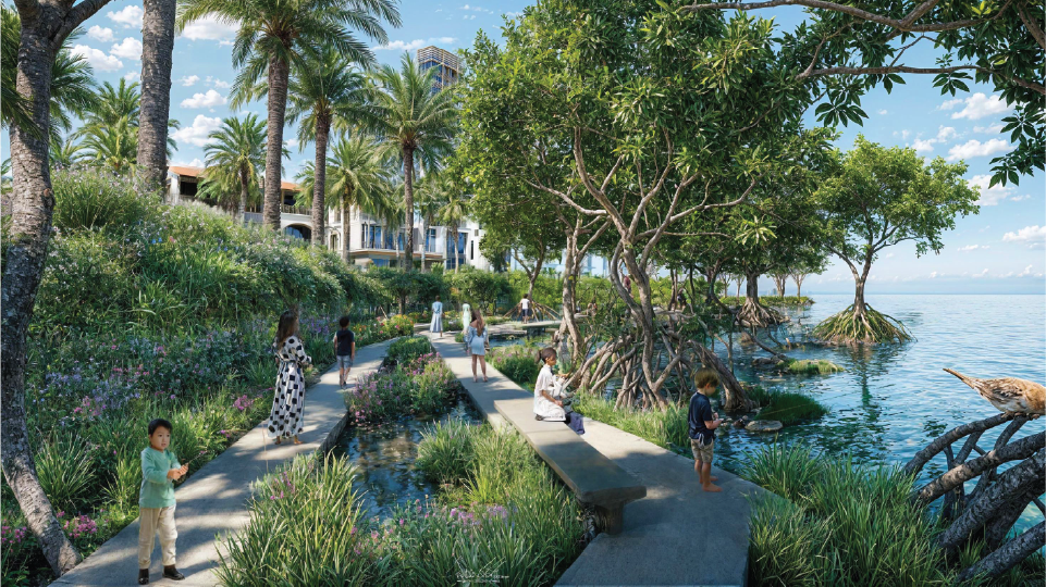 Không gian xanh, thoáng mát với mật độ xây dựng thấp Không gian xanh, thoáng mát với mật độ xây dựng thấp