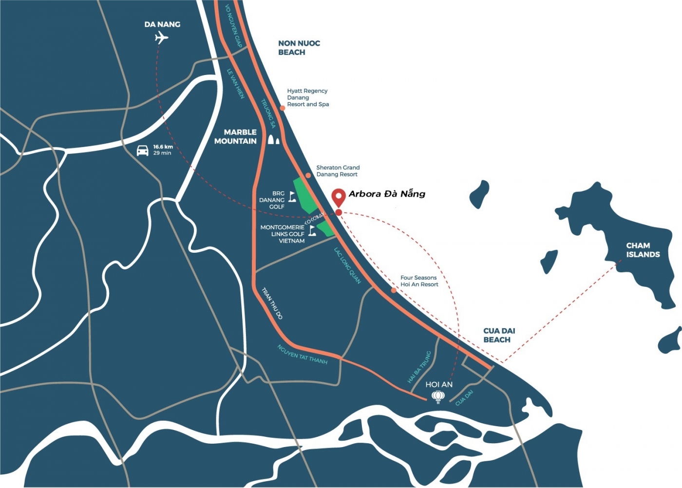 Vị trí dự án Arbora Đà Nẵng - Tâm điểm kết nối Đà Nẵng - Hội An