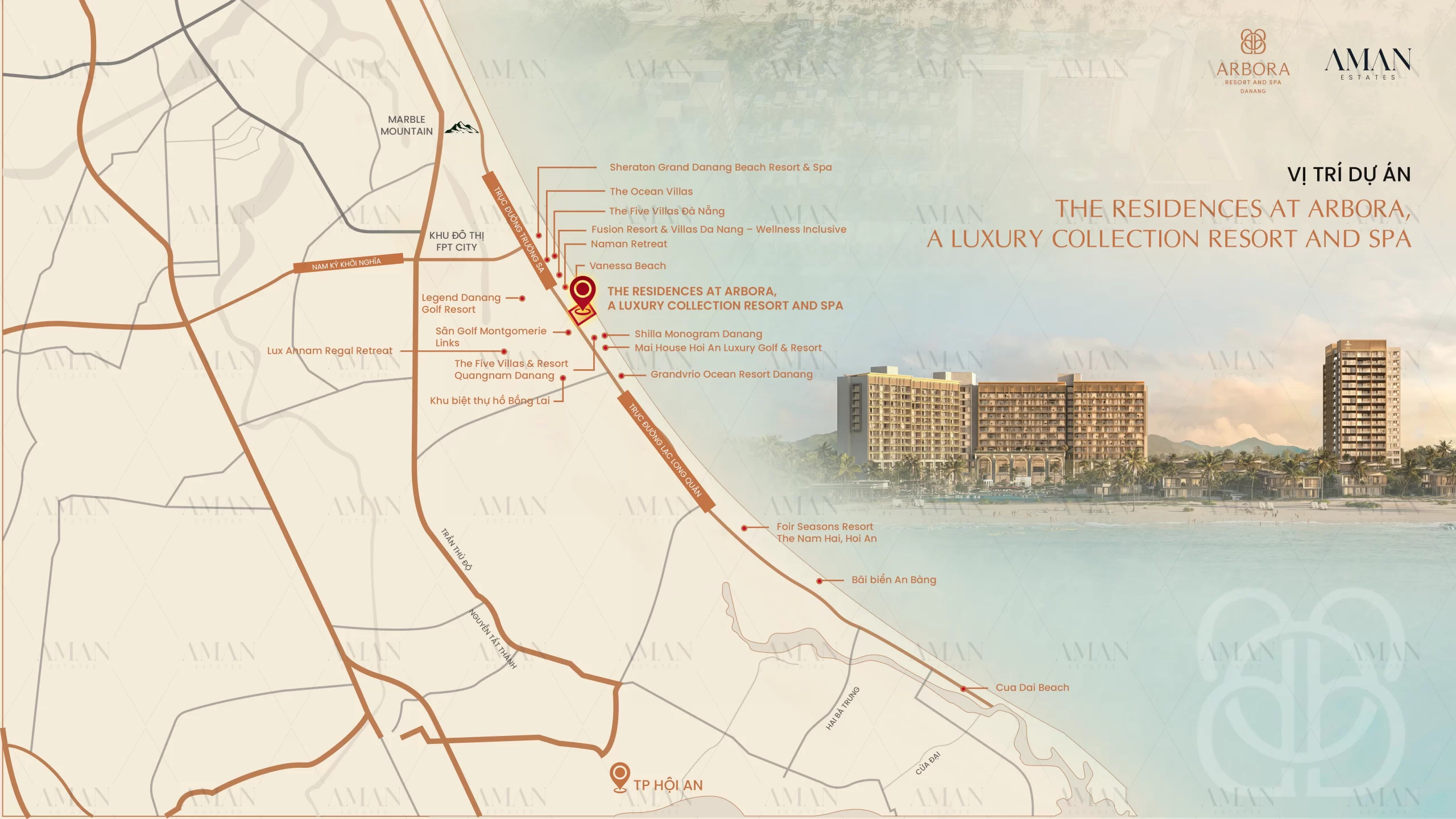 Vị trí Arbora The Residences tâm điểm 2 thành phố du lịch Đà Nẵng - Hội An