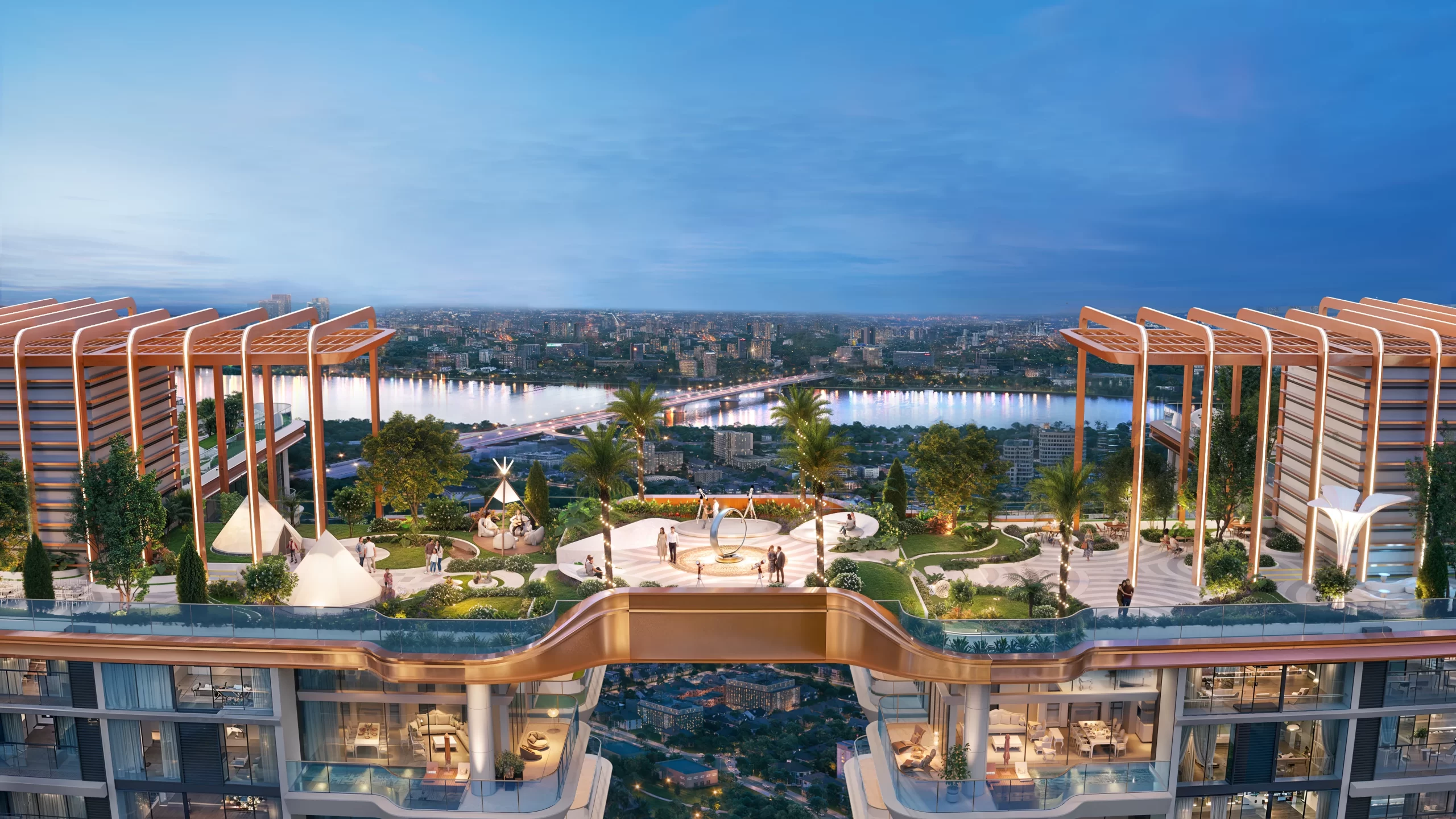 Phối cảnh Cầu Khởi Nguyên về đêm tại dự án Rivea Residences Phối cảnh Cầu Khởi Nguyên về đêm tại dự án Rivea Residences