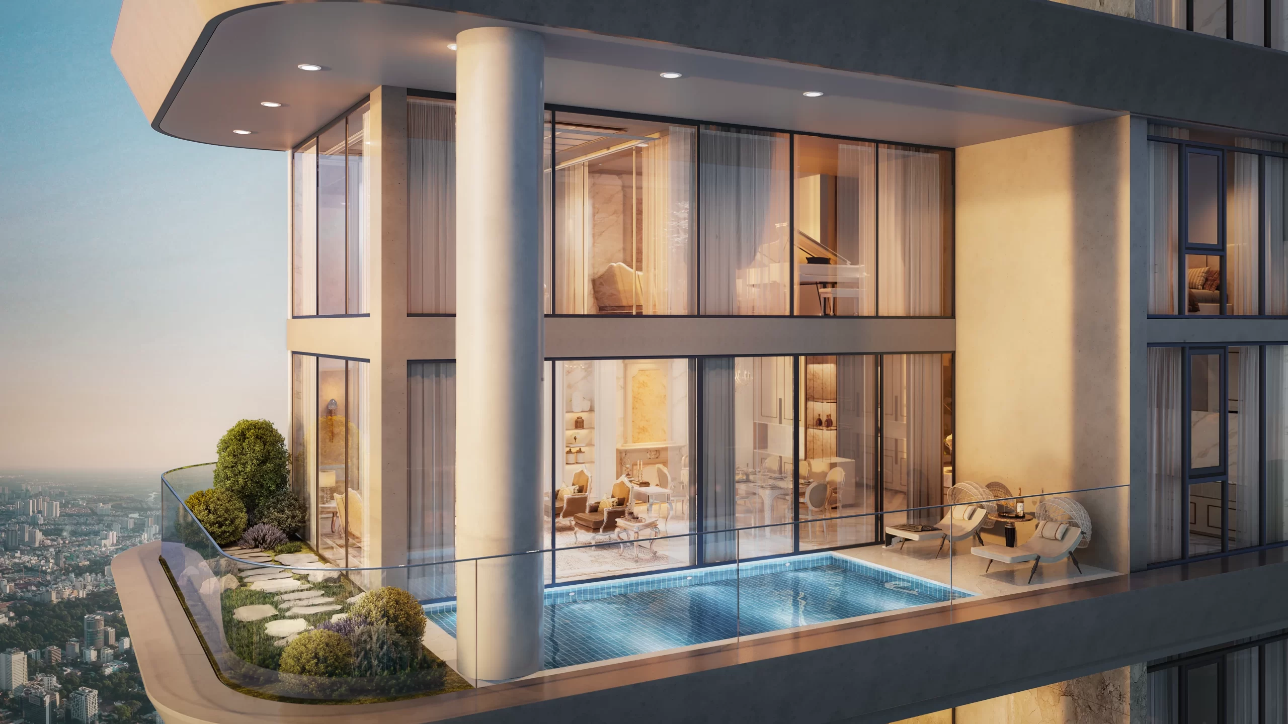 Kiến trúc kính full height tại dự án Rivea Residences Kiến trúc kính full height tại dự án Rivea Residences
