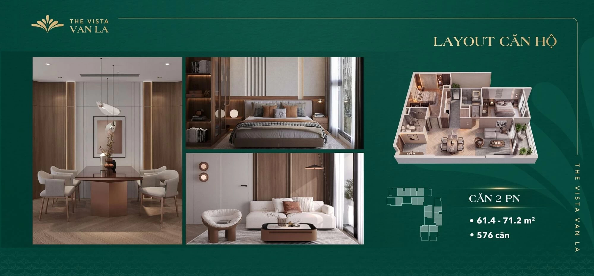 Phối cảnh và layout căn hộ The Vista