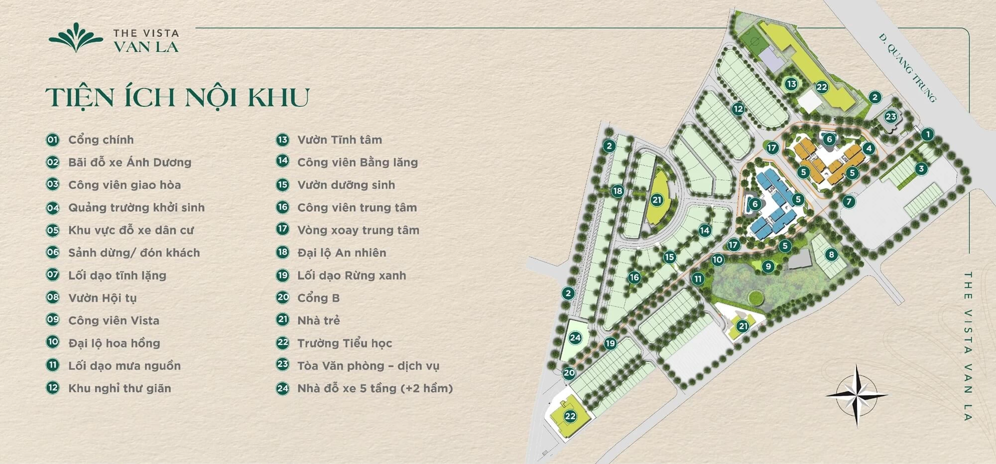 Mặt bằng The Vista rất khoa học và nhiều tiện ích
